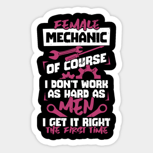 Female Car Diesel Mechanic Gift Sticker